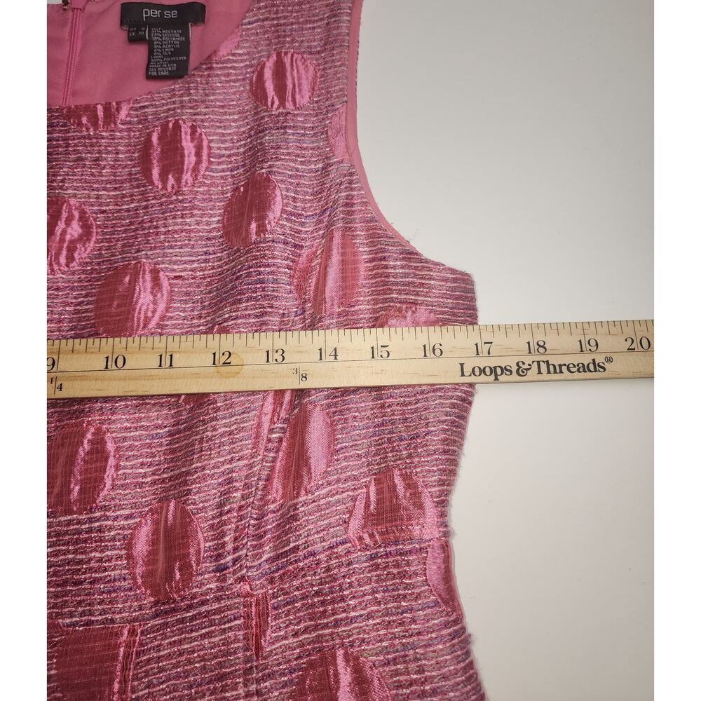 Per Se Dress Womens 8 Pink Polkadot  Preppy Retroglam, Modern Royalty, Tweed - Picture 9 of 10